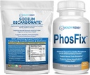 Organický bikarbonát sodný Alkalický dodatek Bundle: 1LB prášek pro alkalinitu, Ledviny a kyselinu Support + PhosFix 120 pilulky Fosfor Vazba pro zdravé hladiny fosforu a ledviny Zdraví renální podpora
