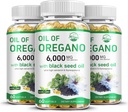 Příroda je živý olej oregano s černým semenným olejem, 2 v 1 Oregano dodatek pro imunitní zdraví, uchovává vysoce koncentrovaný karvacol & Thymoquinone, Non- GMO, 3 Pack