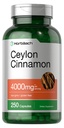 Horbäach Ceylon Skořice Kapsle 4000mg IR 124; 250 Count IR 124; Non- GMO, gluten bez