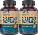 Deva Vegan Vitamíny Stravovací Enzymy Plus Dodatek - Unikátní směs enzymů & Byliny - 90 Kapsle (Balení po 2) Balení květen Vary