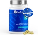 CanNor K2 120mcg s organickým kokosovým olejem, 120 Softgels 120- Day Supply - Zvýšená absorpce pro optimální podporu kostí a zubů, vysoká potence vitamin K2 pro udržení silné kosti a zuby