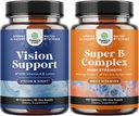 Svazky kompletního doplňku pro oční zdraví pro dospělé pro zrak Suché oči tlak a Modré světelné ochrany a vitamin B Complex Dospělý Multivitamin pro imunitní podporu Mood Boost a doplněk paměti