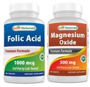 Nejlepší naturals Folic Acid 1000 mcg & Magnesium Oxide 500 mg