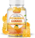 softbear kalium Citrát 1000mg, Cukr bez kaloriových gumiček pro dospělé podporu nohy křeče & Muscle Health High Potency Draslík Dodatek gumies Orange Flavor 60 Počet