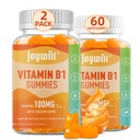 Vitamin B1 Gummies 100mg pro dospělé a děti, Thiamin B1 Dodatek s 600 mg vápníku, Nervový systém Podporuje a zvyšuje energii, Orange Flavor, Non GMO, Vegan, 120 Žvýkací gumy